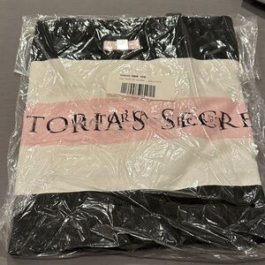Victoria's Secret Striped Tote in Black, Pink, and White